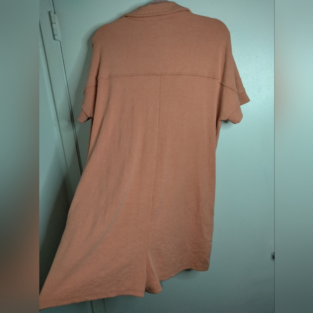 Heyson (Size M) Orange Stretch Ribbed SS Button Down Front Romper (NEW-NWT) - Picture 10 of 14